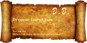 Droppa Dorottya névjegykártya